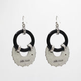 Archival Lulu Enameled Arcs Glass Crystal Art Deco Earring