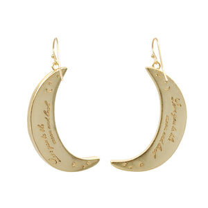 Love You To the Moon & Back Crescent Moon Glitter Resin Hollyn Earrings