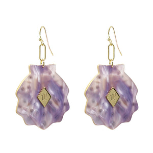 Pearl of a Girl Lavender Resin Freshwater Coin Pearl Earrings