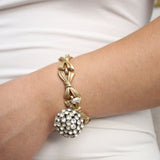 Elizabeth Vintage Linked Ribbons Antique Glass Bauble Charm Bracelet