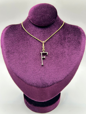 Frost Fine 10k & Diamond Pavé Initial F Charm
