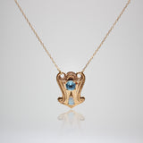 Lulu Frost Fine Nouveau Aquamarine Opal Pendant Necklace