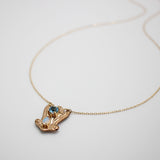 FROST FINE - Modvin Aquamarine & Opal Art Nouveau Necklace