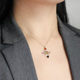 Frost Fine Love Everywhere Gemstone Compass Pendant Necklace