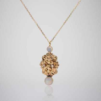 Lulu Frost Fine Pearl Crescent Moon Gemstone Necklace