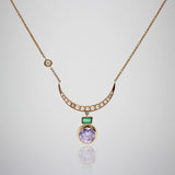 Lulu Frost Fine Pearl Crescent Moon Gemstone Necklace