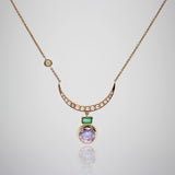 Lulu Frost Fine Pearl Crescent Moon Gemstone Necklace