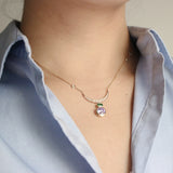 Lulu Frost Fine Pearl Crescent Moon Gemstone Necklace