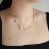 Lulu Frost Fine Geo Shapes Opal Ruby & Morganite Necklace