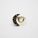 Elizabeth Archival Studded Black Resin Adjustable Circle Ring