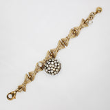 Elizabeth Vintage Linked Ribbons Antique Glass Bauble Charm Bracelet