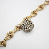 Elizabeth Vintage Linked Ribbons Antique Glass Bauble Charm Bracelet