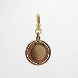 Elizabeth Antique Victorian 10 Karat Goldfill Ruby Red Glass Paste Circular Medallion Charm
