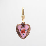 Pretty in Pink Antique Enamel Heart Charm