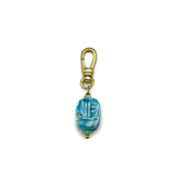 Vintage Ceramic Hand-Carved Scarab Cartouche Charm