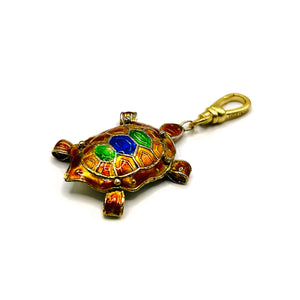 Vintage Cloisonné Enamel Colorful Turtle with Articulated Legs Charm