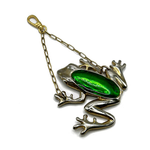 Vintage Enamelled Vibrant Green Froggy Charm