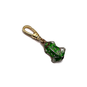 Vintage Silver Enamelled Cloisonné Petite Frog Charm
