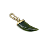 Vintage Spinach Jade Talon in Gold Vermeil Classic Setting Charm