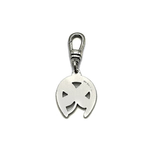 Mid-Century Vintage Sterling Silver & Enamel Lucky Clover Horseshoe Charm