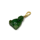 Vintage Hand Carved Spinach Jade Buddha Charm