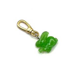 Vintage 1930's Vibrant Jadeite Resin Bunny Charm