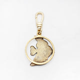 Enamel Black,Cinnabar and Mint Fish Medallion Charm