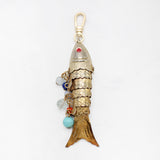 Fabulous Vintage 1970's Adorned Fish-A-Swimming Charm