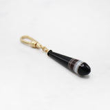 Antique Victorian Black Banded Agate Teardrop Charm