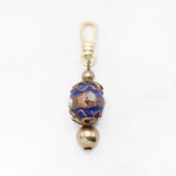 Pretty Molten Cobalt Blue Glass Double Drop Charm