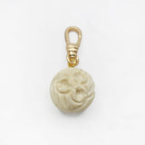 Hand-Carved Cream Bakelite/Resin Cherry Globe Charm