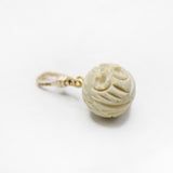 Hand-Carved Cream Bakelite/Resin Cherry Globe Charm