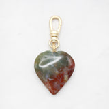 Hand Carved Colors of the Heart Marbled Agate Charm