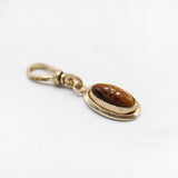 Vintage Carved Tigereye Scarab Eterna 12k GF Charm