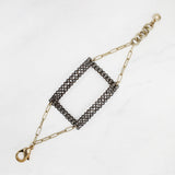 Antique Cut Steel Shoe Buckle Open Geo Bracelet