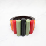 Fifties Colors Cool Bakelite Tube Stretch Bracelet