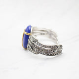 Vintage Lulu Frost Lapis Lazuli Crystal Wing Cuff
