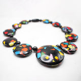 Colorful Cool Confetti Discs Vintage French Necklace