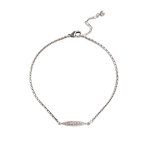 Datura Glass Crystal Silver Bar Necklace