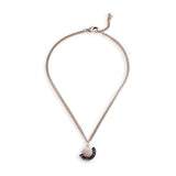 Deco Fan Necklace - Sapphire Blue