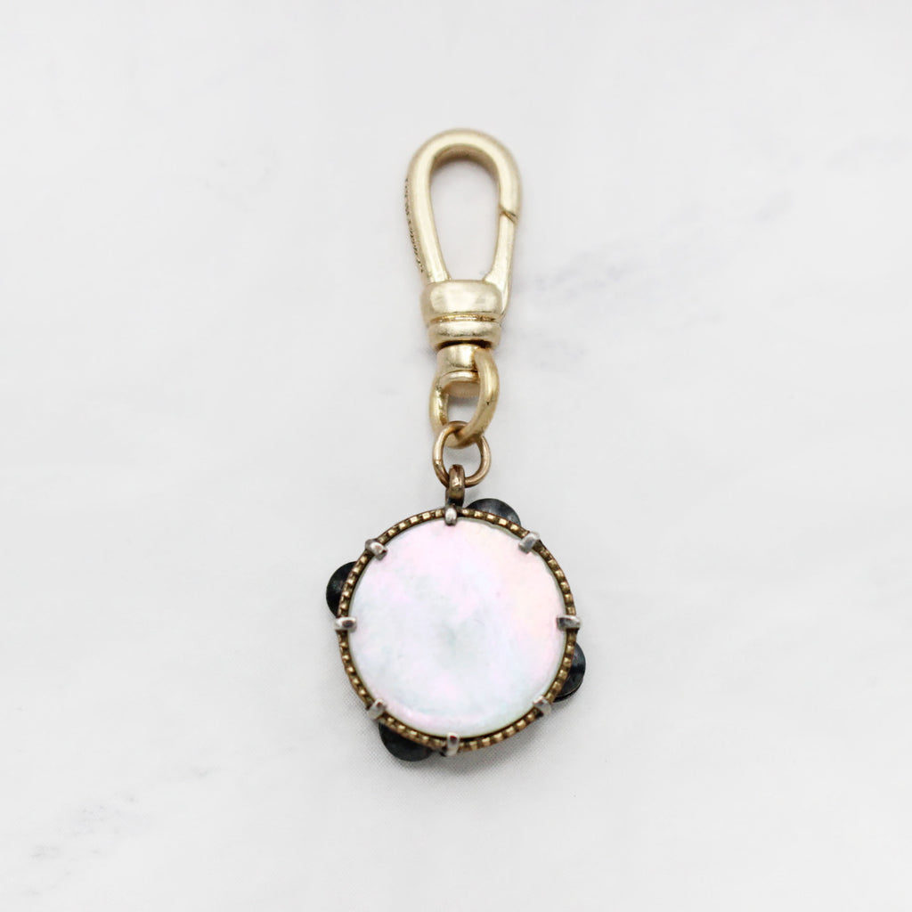Mother-of-Pearl Vintage Tambourine Charm