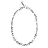 Plaza Round Link Matte Silver Short Necklace