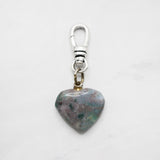 Valentine's Carved Heart Jasper Agate Quartzite Charm