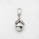 Glowing Faux Pearl Crystalline Leafy Capped Cora Charm