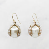 Valentine's Crystal Caged Pearl Drop Orb Earring
