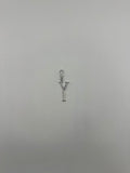 Silver Plaza "Y" Initial Charm