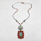 Storybook Boulder Opal Tourmaline Coral Turquoise Antique Chain Necklace