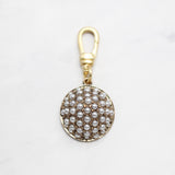 Vintage Domed Glass Pearl Cabochon Charm