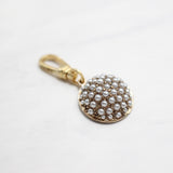 Vintage Domed Glass Pearl Cabochon Charm