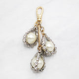 Triple Caged Crystal Pearl Charm